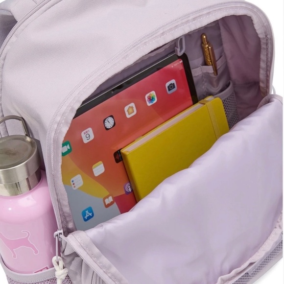 VICTORIA SECRET PINK CLASSIC SPRING VIOLET CANVAS BACKPACK. New. Free shipping - Picture 2 of 4